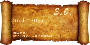 Simó Olga névjegykártya