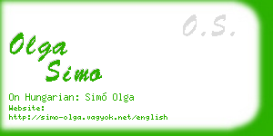 olga simo business card